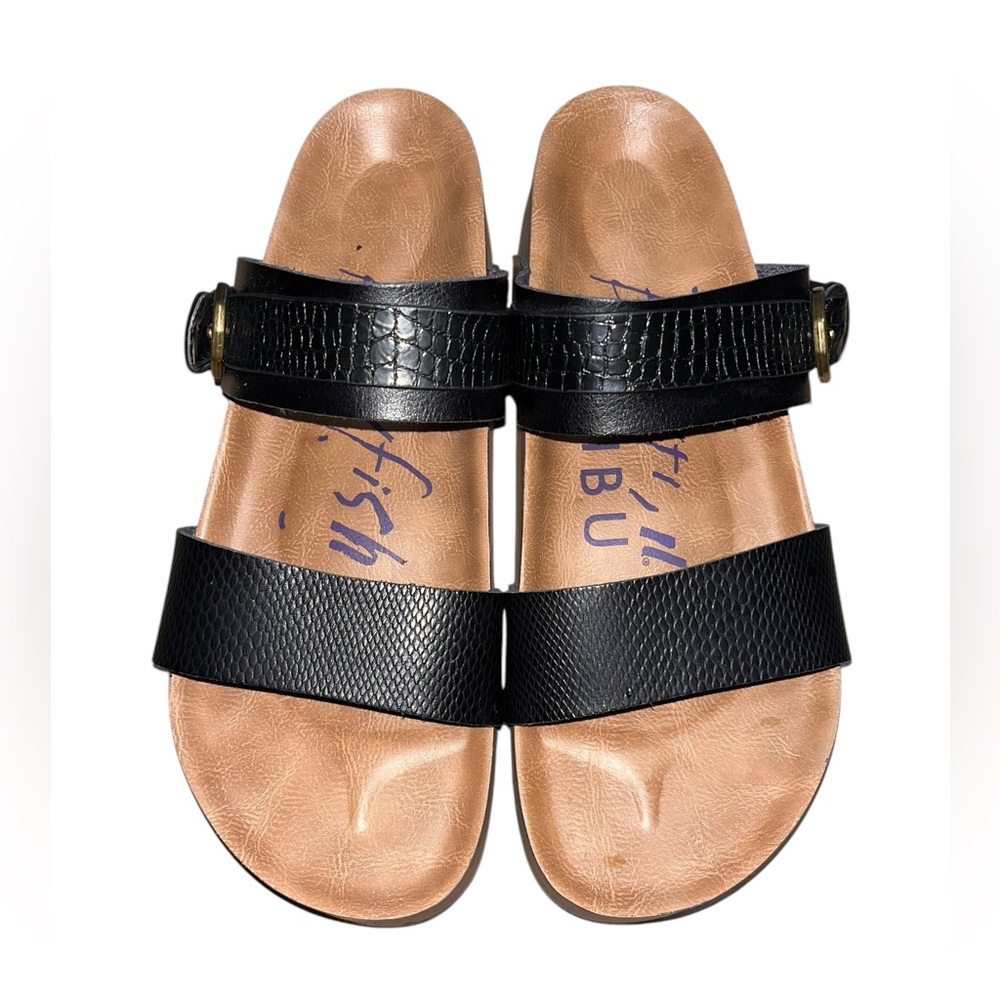 Blowfish Marge Black Platform Faux Leather Slide Sandals Size 11 - Picture 2 of 8